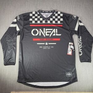 O'Neal Jersey Mens XL Black Long Sleeve MX Dirt Riders Motocross Racing